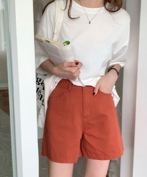 Miniministore(ミニミニストア)の「ハイウエスト カラーショートパンツ 韓国(チノパンツ・レディース・ダークグリーン/ピンク/ライトブルー/ブラック/オレンジ/ベージュ・L/S/M)」の13枚目の写真