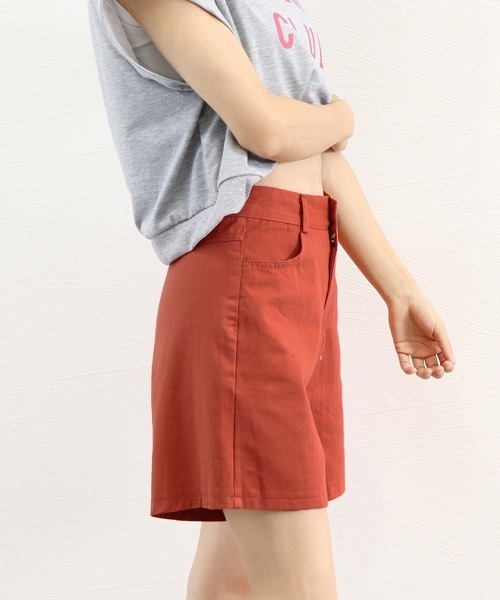 Miniministore(ミニミニストア)の「ハイウエスト カラーショートパンツ 韓国(チノパンツ・レディース・ダークグリーン/ピンク/ライトブルー/ブラック/オレンジ/ベージュ・L/S/M)」の15枚目の写真