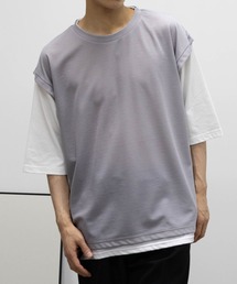URBAN COLLECTION | URBAN COLLECTION 梨地フェイクベストレイヤードTシャツ(Tシャツ/カットソー)