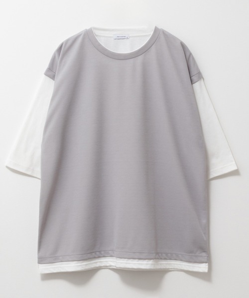 URBAN COLLECTION（アーバンコレクション）の「URBAN COLLECTION 梨地フェイクベストレイヤードTシャツ（Tシャツ/カットソー・メンズ・ライトグレー/ブルー/チャコールグレー・S/XL/L/M）」の14枚目の写真