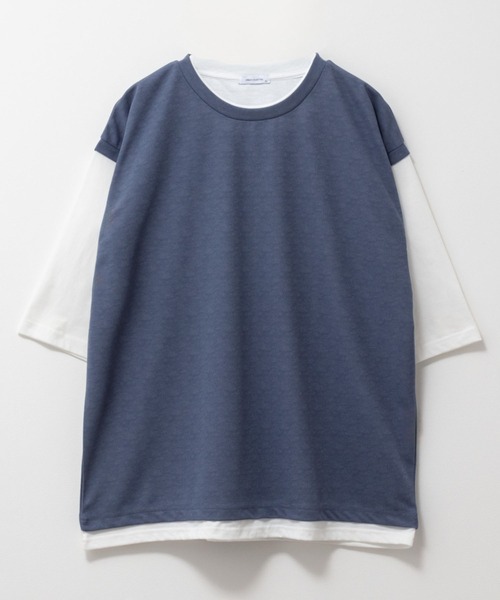 URBAN COLLECTION（アーバンコレクション）の「URBAN COLLECTION 梨地フェイクベストレイヤードTシャツ（Tシャツ/カットソー・メンズ・ライトグレー/ブルー/チャコールグレー・S/XL/L/M）」の16枚目の写真