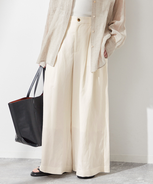 journal standard L'essage（ジャーナルスタンダードレサージュ）の「ライトオックスワイドパンツ（その他パンツ・レディース・ブラック/ホワイト/ベージュ・36/38）」の14枚目の写真