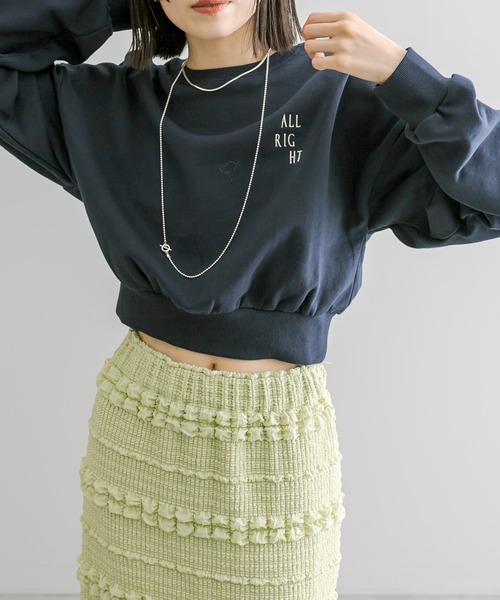 mystic(ミスティック)の「【2色展開】刺繍ショートスウェット(スウェット・レディース・ネイビー/グレー・FREE)」の12枚目の写真