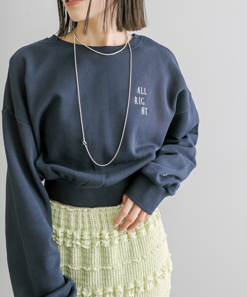 mystic(ミスティック)の「【2色展開】刺繍ショートスウェット(スウェット・レディース・ネイビー/グレー・FREE)」の10枚目の写真