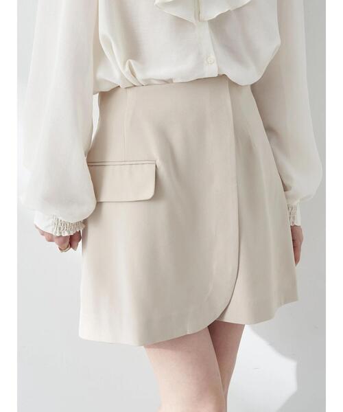 earth music&ecology（アースミュージックアンドエコロジー）の「ラップミニスカート（スカート・レディース・ライトブルー/ライトベージュ/ブラック・M/S）」の7枚目の写真