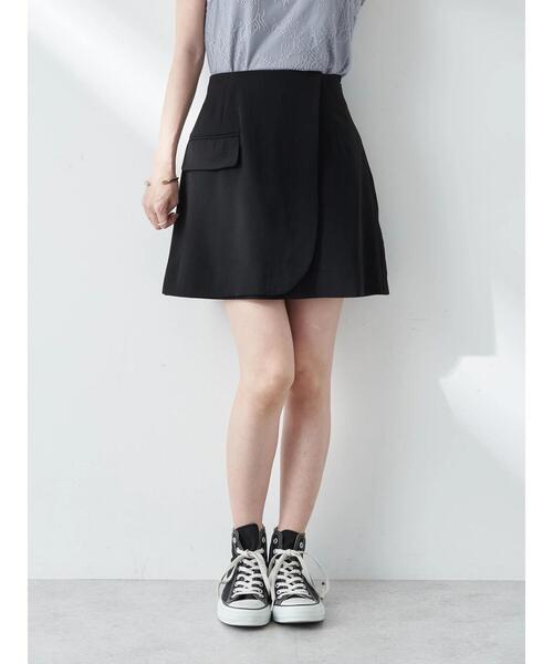 earth music&ecology（アースミュージックアンドエコロジー）の「ラップミニスカート（スカート・レディース・ライトブルー/ライトベージュ/ブラック・M/S）」の15枚目の写真