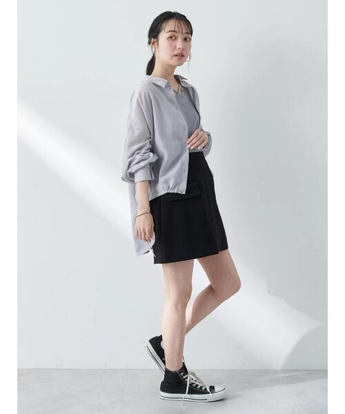 earth music&ecology（アースミュージックアンドエコロジー）の「ラップミニスカート（スカート・レディース・ライトブルー/ライトベージュ/ブラック・M/S）」の17枚目の写真