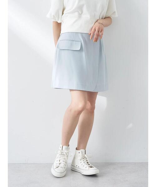 earth music&ecology（アースミュージックアンドエコロジー）の「ラップミニスカート（スカート・レディース・ライトブルー/ライトベージュ/ブラック・M/S）」の20枚目の写真