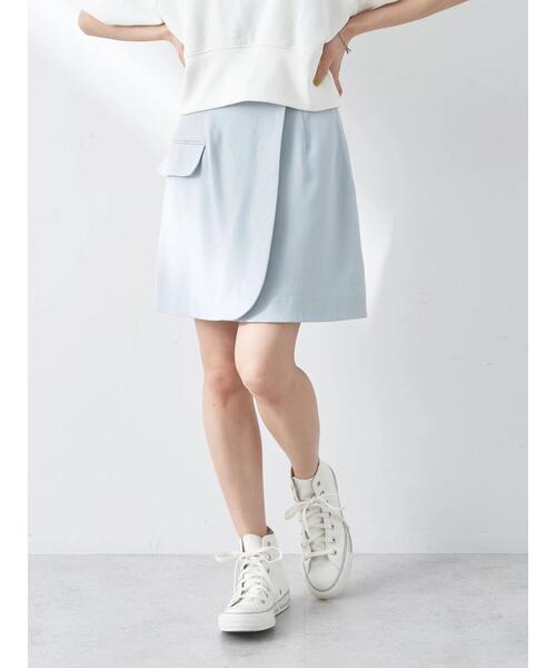 earth music&ecology（アースミュージックアンドエコロジー）の「ラップミニスカート（スカート・レディース・ライトブルー/ライトベージュ/ブラック・M/S）」の21枚目の写真