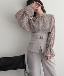 Callarus（カラルス）の「〔Callarus〕２WAYレースデザインボレロ＋ベルト＋オールインワンパンツセットアップドレス（パンツドレス・レディース）」