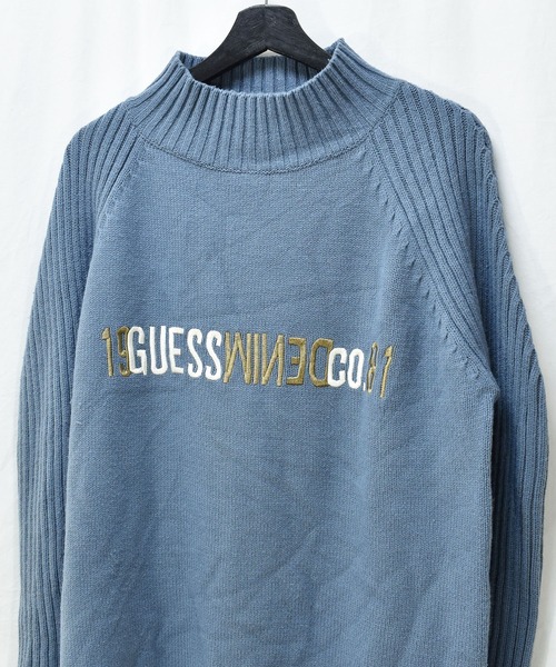 Guess(ゲス)の「【ヴィンテージ古着】90's GUESS JEANS モックネック アクリルニット(ニット/セーター・メンズ・ブルー・LARGE)」の3枚目の写真