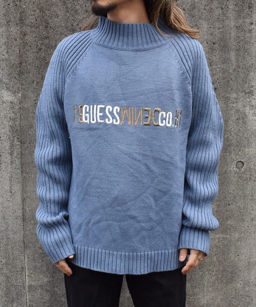 Guess(ゲス)の「【ヴィンテージ古着】90's GUESS JEANS モックネック アクリルニット(ニット/セーター・メンズ・ブルー・LARGE)」の8枚目の写真
