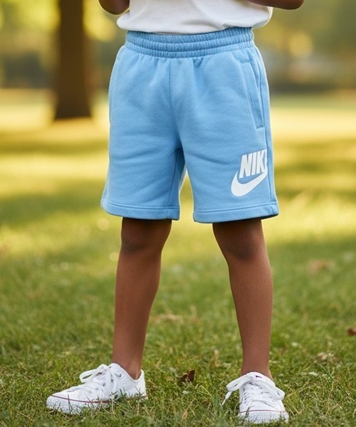 NIKE(ナイキ)の「NIKE/ナイキ NKN N NSW CLUB FT HBR SHORT ショーツ 夏服(スウェットパンツ・キッズ・ブラック/ヘザーグレー/ブルー・4/5/6/7)」の3枚目の写真