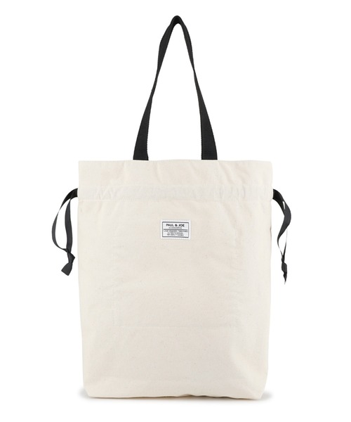 PAUL & JOE ACCESSOIRES(ポールアンドジョーアクセソワ)の「キャンバス巾着トート <スリーキャッツ>/PAUL & JOE ACCESSOIRES(トートバッグ・レディース・アイボリー/ブラック・FREE)」の4枚目の写真
