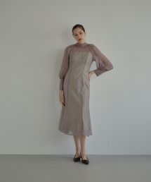 andresd リーフレースドレス　ラベンダー アンドレスド ANDRESD 2wayリボンリーフレースドレス 結婚式