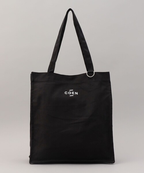 coen（コーエン）の「COENロゴマチ付きトートバッグ（トートバッグ・レディース・オフホワイト/ブラック・FREE）」の5枚目の写真