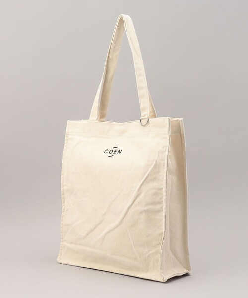 coen（コーエン）の「COENロゴマチ付きトートバッグ（トートバッグ・レディース・オフホワイト/ブラック・FREE）」の6枚目の写真