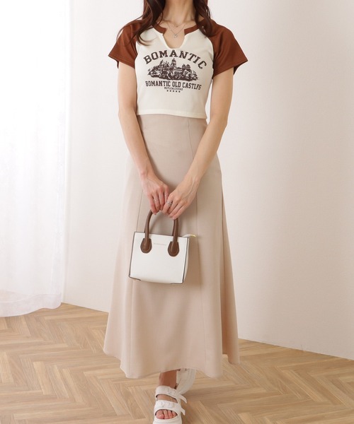 Lace Ladies(レースレディース)の「キーネック コンパクト 半袖 プリント トップス(Tシャツ/カットソー・レディース・ブラウン/アイボリー・FREE)」の10枚目の写真