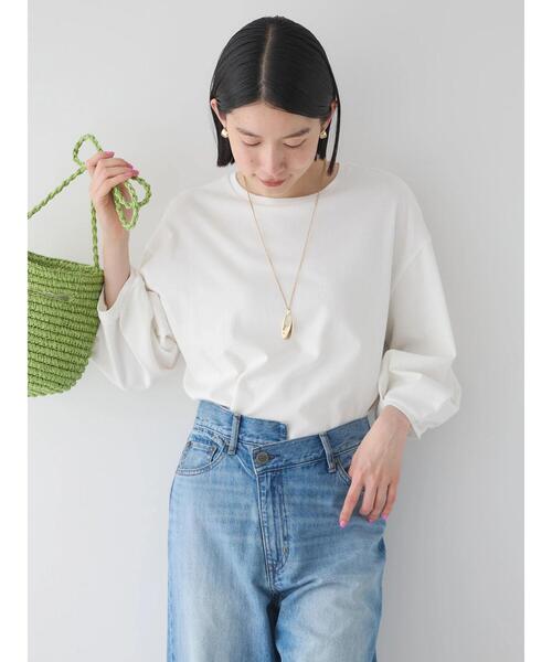 AMERICAN HOLIC(アメリカンホリック)の「UVカット7分袖タックプルオーバー(Tシャツ/カットソー・レディース・チャコールグレー/オフホワイト/その他7・M/L)」の9枚目の写真