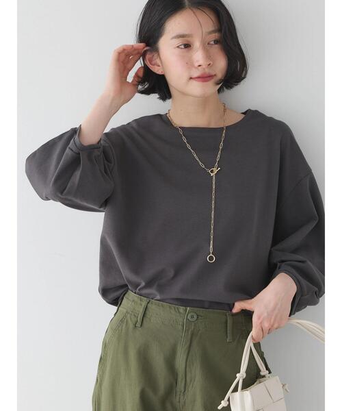 AMERICAN HOLIC(アメリカンホリック)の「UVカット7分袖タックプルオーバー(Tシャツ/カットソー・レディース・チャコールグレー/オフホワイト/その他7・M/L)」の21枚目の写真