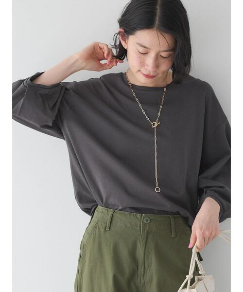 AMERICAN HOLIC(アメリカンホリック)の「UVカット7分袖タックプルオーバー(Tシャツ/カットソー・レディース・チャコールグレー/オフホワイト/その他7・M/L)」の22枚目の写真