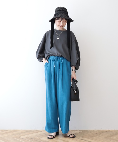 AMERICAN HOLIC(アメリカンホリック)の「UVカット7分袖タックプルオーバー(Tシャツ/カットソー・レディース・チャコールグレー/オフホワイト/その他7・M/L)」の5枚目の写真
