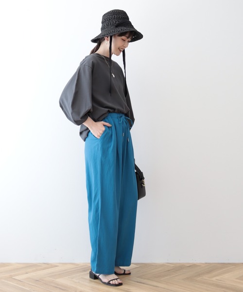 AMERICAN HOLIC(アメリカンホリック)の「UVカット7分袖タックプルオーバー(Tシャツ/カットソー・レディース・チャコールグレー/オフホワイト/その他7・M/L)」の6枚目の写真