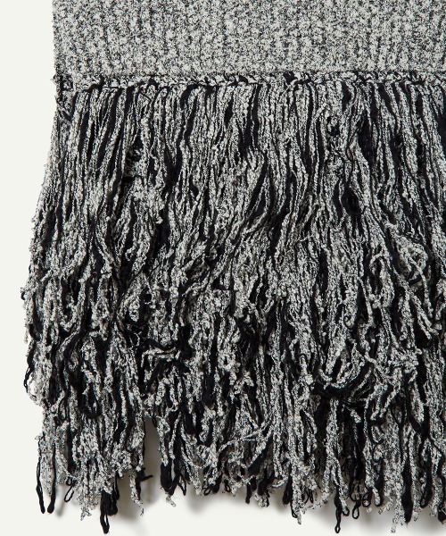 leinwande（ラインヴァンド）の「Hand Fringe Knit Dress / ハンドフリンジニットドレス（ワンピース・レディース・グレー/ブラック・FREE）」の6枚目の写真