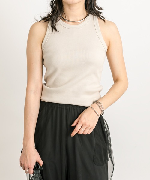RIVE DROITE（リヴドロワ）の「カップインアメスリタンク（タンクトップ・レディース・ブラック/ホワイト/ベージュ・FREE）」の3枚目の写真