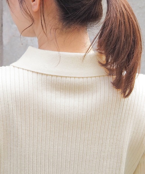 tiptop(ティップトップ)の「ダブルジップ半袖リブトップス(ニット/セーター・レディース・ブラック系その他/アイボリー/ブラック/サックスブルー/ホワイト系その他/レッド/ホワイト系その他2/ブラック系その他2・FREE)」の16枚目の写真