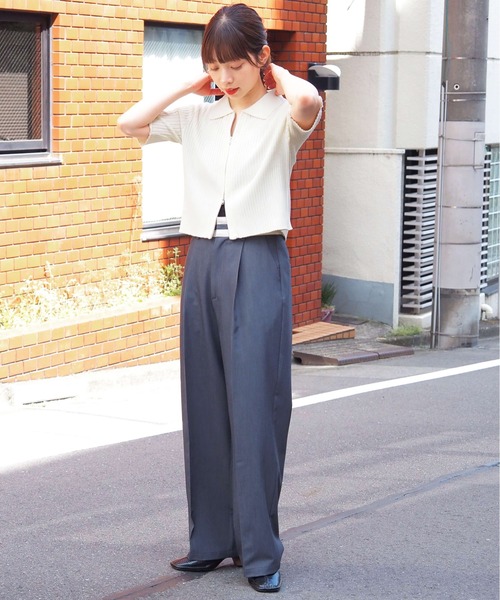 tiptop(ティップトップ)の「ダブルジップ半袖リブトップス(ニット/セーター・レディース・ブラック系その他/アイボリー/ブラック/サックスブルー/ホワイト系その他/レッド/ホワイト系その他2/ブラック系その他2・FREE)」の11枚目の写真