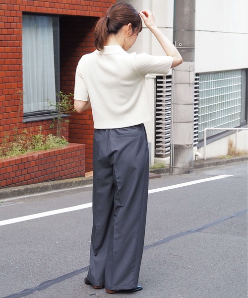 tiptop(ティップトップ)の「ダブルジップ半袖リブトップス(ニット/セーター・レディース・ブラック系その他/アイボリー/ブラック/サックスブルー/ホワイト系その他/レッド/ホワイト系その他2/ブラック系その他2・FREE)」の14枚目の写真