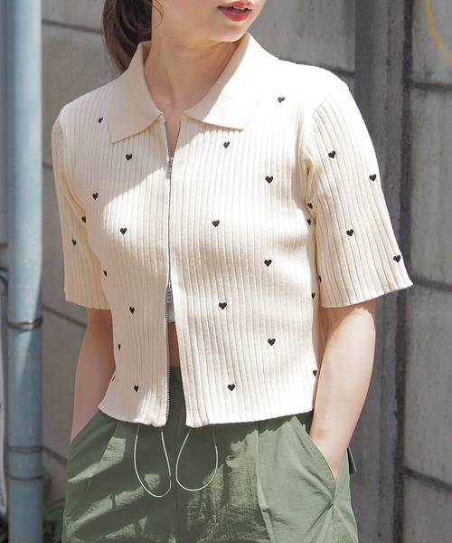 tiptop(ティップトップ)の「ダブルジップ半袖リブトップス(ニット/セーター・レディース・ブラック系その他/アイボリー/ブラック/サックスブルー/ホワイト系その他/レッド/ホワイト系その他2/ブラック系その他2・FREE)」の19枚目の写真