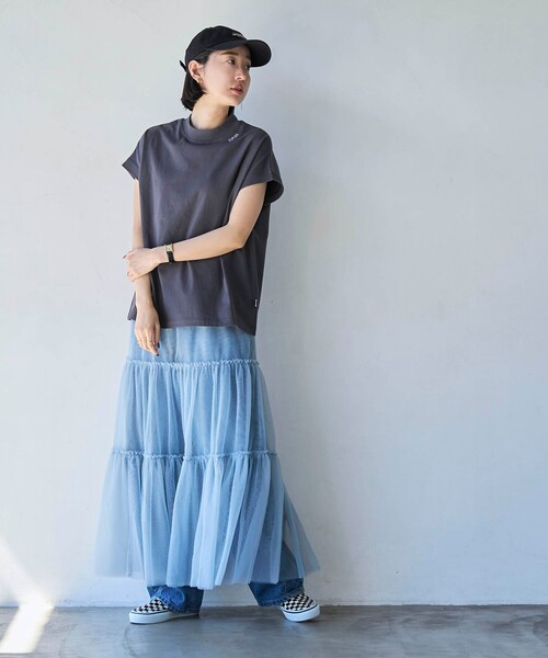 coen（コーエン）の「2WAYチュールティアードスカート（スカート・レディース・ダークグレー/ライトブルー/シャーベット・FREE）」の16枚目の写真