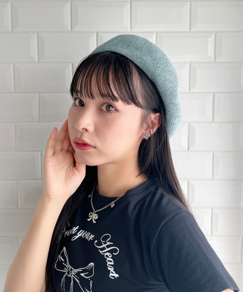Loueme（ルエム）の「サマーベレー帽（ハンチング/ベレー帽・レディース・ピンク/ライトブルー/アイボリー/ブラック/ベージュ・FREE）」の17枚目の写真