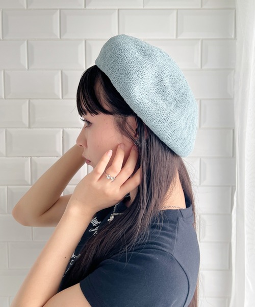 Loueme（ルエム）の「サマーベレー帽（ハンチング/ベレー帽・レディース・ピンク/ライトブルー/アイボリー/ブラック/ベージュ・FREE）」の16枚目の写真