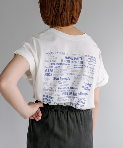 PUAL CE CIN(ピュアルセシン)の「2WAYマルチロゴプリントTシャツ(Tシャツ/カットソー・レディース・グレー/オフホワイト/イエロー・FREE)」の3枚目の写真