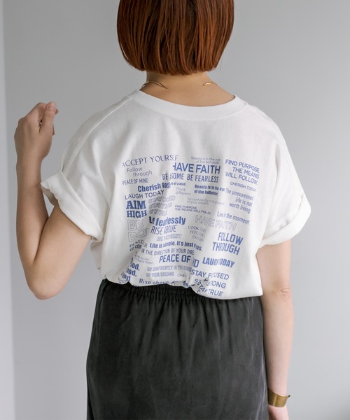 PUAL CE CIN(ピュアルセシン)の「2WAYマルチロゴプリントTシャツ(Tシャツ/カットソー・レディース・グレー/オフホワイト/イエロー・FREE)」の4枚目の写真