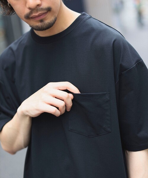 B:MING by BEAMS（ビーミングバイビームス）の「B:MING by BEAMS / ランド アンド ウォーター クルーネック ポケット Tシャツ（セットアップ対応）（Tシャツ/カットソー・メンズ・ブルー/グレー/オフホワイト/ブラック・LARGE/X-LARGE/SMALL/MEDIUM）」の3枚目の写真