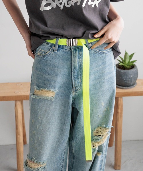 LOWRYS FARM（ローリーズファーム）の「ガチャベルト２５ｍｍ 123541（ベルト・レディース・ブラック/その他/ホワイト/イエロー・FREE）」の3枚目の写真