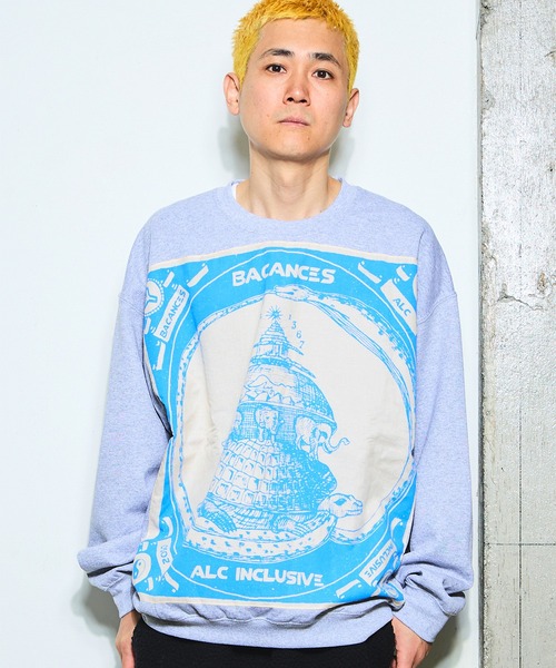 AlexanderLeeChang（アレキサンダーリーチャン）の「AlexanderLeeChang アレキサンダーリーチャン / BLC BANDANA CREWNECK [PTOLEMAIC] バンダナバック刺繍ビッグシルエットスウェット / BC-012418（スウェット・メンズ・ブラック/グレー/レッド・MEDIUM/XX-LARGE/X-LARGE/LARGE）」の2枚目の写真