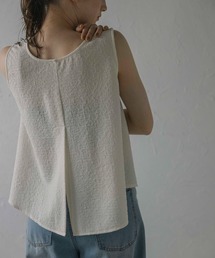 【MINERTE】nuance touch back slit blouse / バックスリットノースリーブブラウス / セットアップ可能