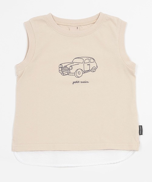 petit main（プティマイン）の「【接触冷感】アソートタンクトップ（タンクトップ・キッズ・ベージュ/ネイビー/オレンジ/ライトグリーン・80ｃｍ/90cm/110cm/100cm/120cm/130cm）」の2枚目の写真