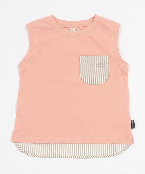 petit main（プティマイン）の「【接触冷感】アソートタンクトップ（タンクトップ・キッズ・ベージュ/ネイビー/オレンジ/ライトグリーン・80ｃｍ/90cm/110cm/100cm/120cm/130cm）」の4枚目の写真