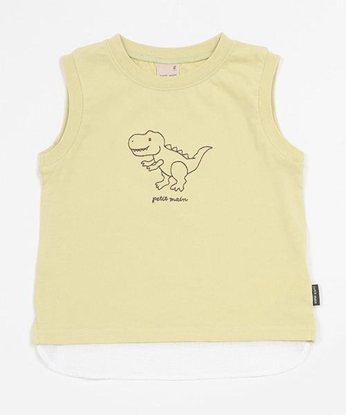 petit main（プティマイン）の「【接触冷感】アソートタンクトップ（タンクトップ・キッズ・ベージュ/ネイビー/オレンジ/ライトグリーン・80ｃｍ/90cm/110cm/100cm/120cm/130cm）」の3枚目の写真