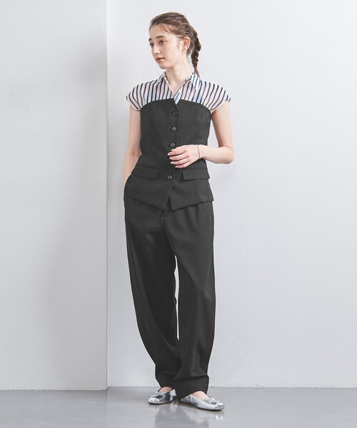 UNITED ARROWS（ユナイテッドアローズ）の「ジョーゼット バレル パンツ（スラックス・レディース・ナチュラル/ブラック・36/38）」の5枚目の写真