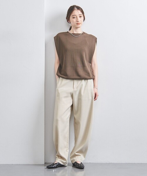 UNITED ARROWS（ユナイテッドアローズ）の「ジョーゼット バレル パンツ（スラックス・レディース・ナチュラル/ブラック・36/38）」の10枚目の写真