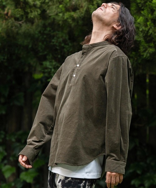 CAMBIO コーデュロイ ノーカラーシャツ CAMBIO コーデュロイ ノーカラーシャツ