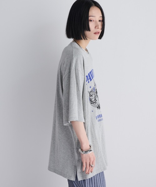MERLOT（メルロー）の「オーバーサイズメニーキャットコットンTシャツ（Tシャツ/カットソー・レディース・ホワイト/ブラック/グレー・FREE）」の19枚目の写真
