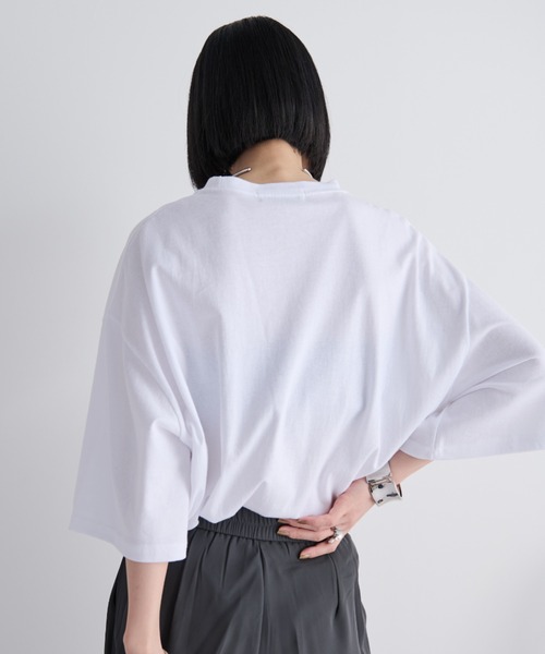 MERLOT（メルロー）の「オーバーサイズメニーキャットコットンTシャツ（Tシャツ/カットソー・レディース・ホワイト/ブラック/グレー・FREE）」の6枚目の写真